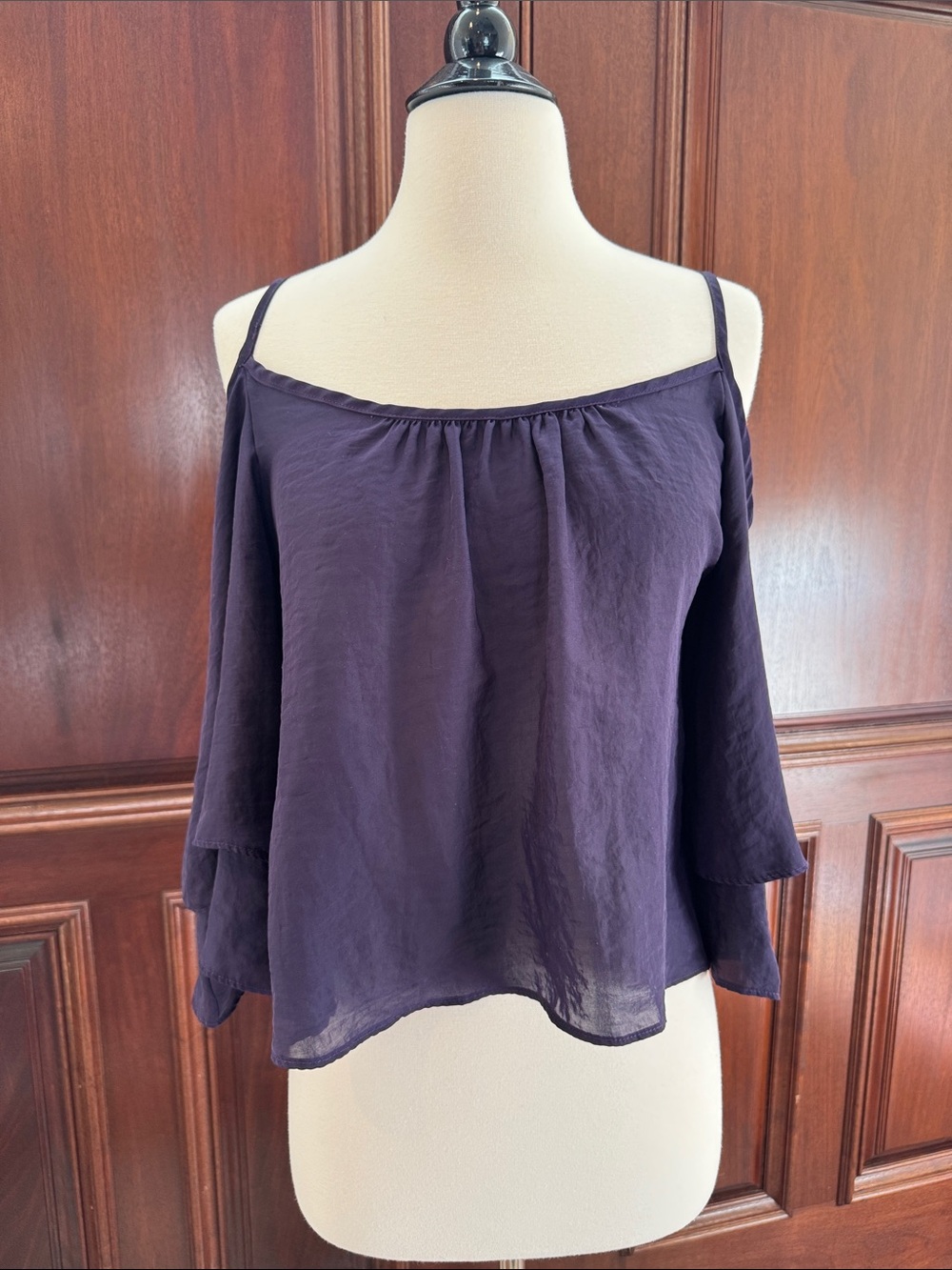 Show Me Your MuMu Plum Off-Shoulder Spaghetti Strap Blouse